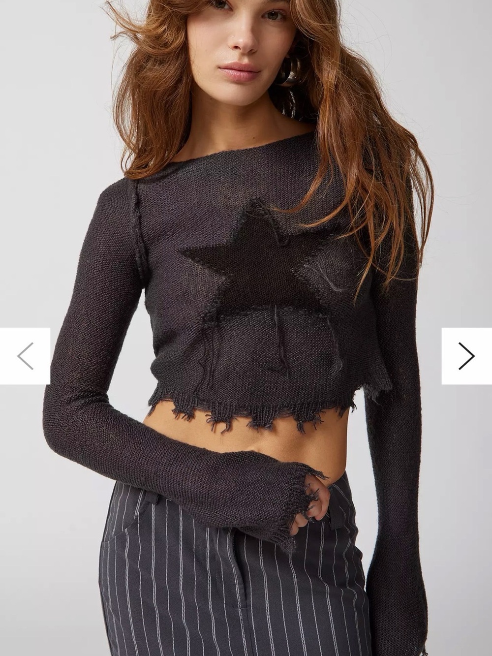 Urban Outfitters Charcoal Star Crewneck Sweater